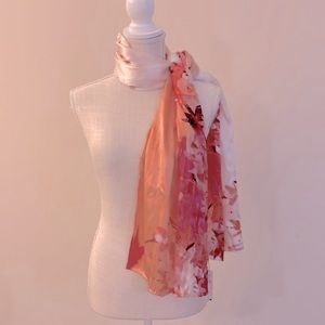 Tianhe Vintage women’s satin autumn leaves design scarf/wrap size 70”X 20”